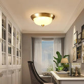 Retro Bowl Shape Vintage Gold Flush Ceiling Lights - Clowas